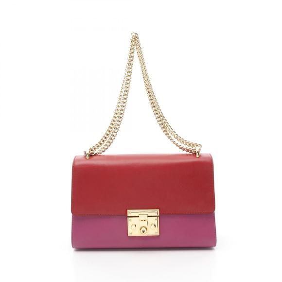 Gucci Padlock Shoulder Bag Leather Red Pink - Picture 1 of 7